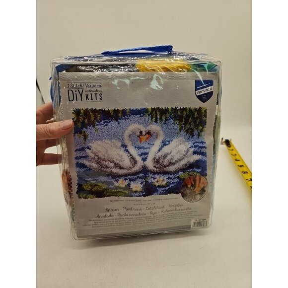 Vervaco Latch hook rug kit 2 Swans DIY NEW